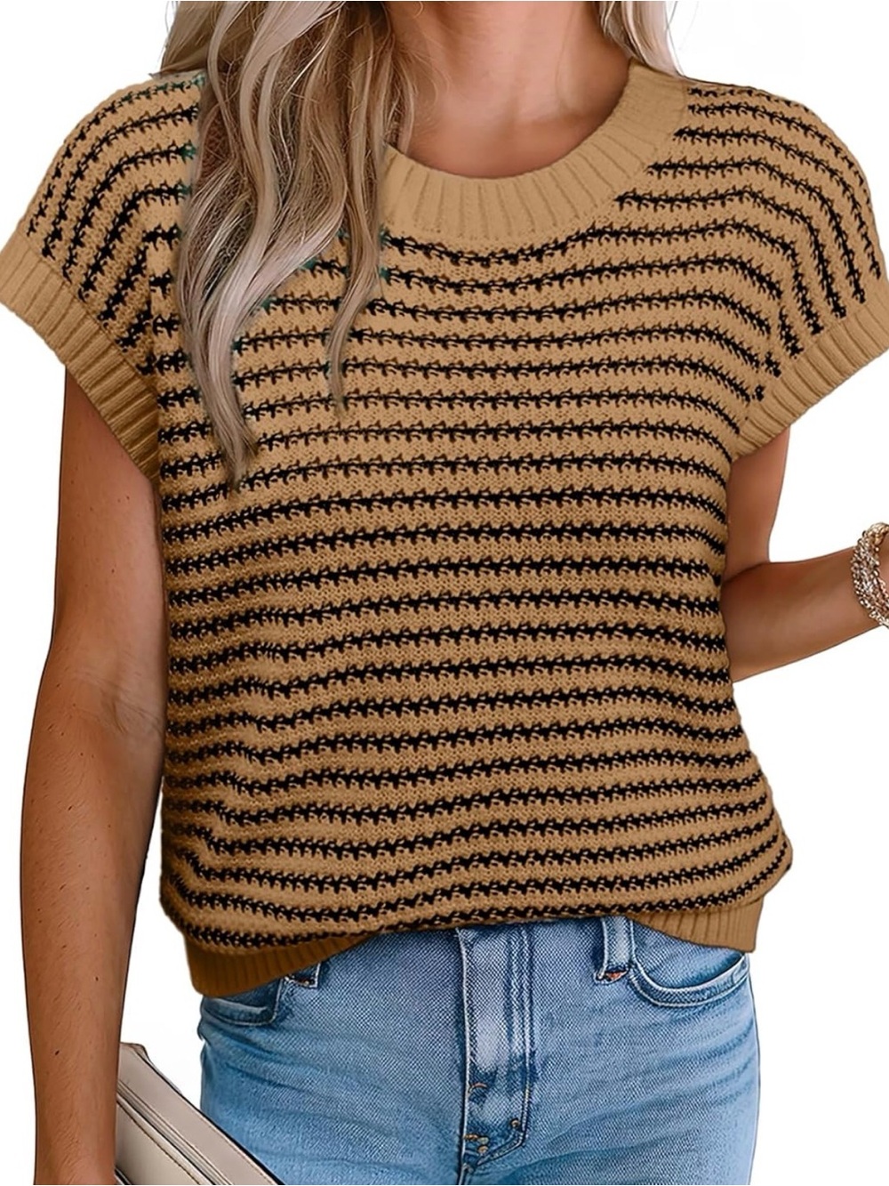 Striped Knit Sweater Top